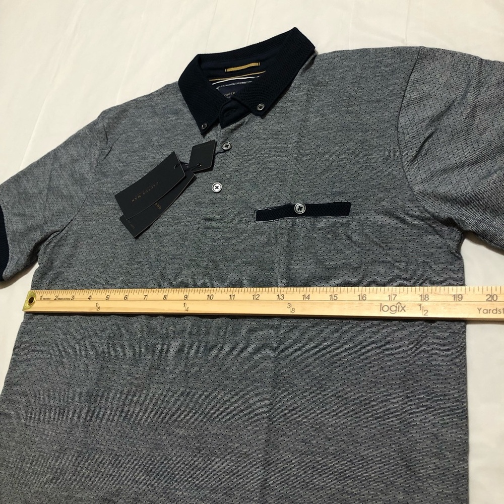 NWT Cactus Man Men’s Short Sleeve Collared Pullover Stretch Blue Polo Shirt M - Picture 7 of 11